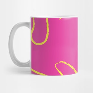 pink and yellow squiggle Mug